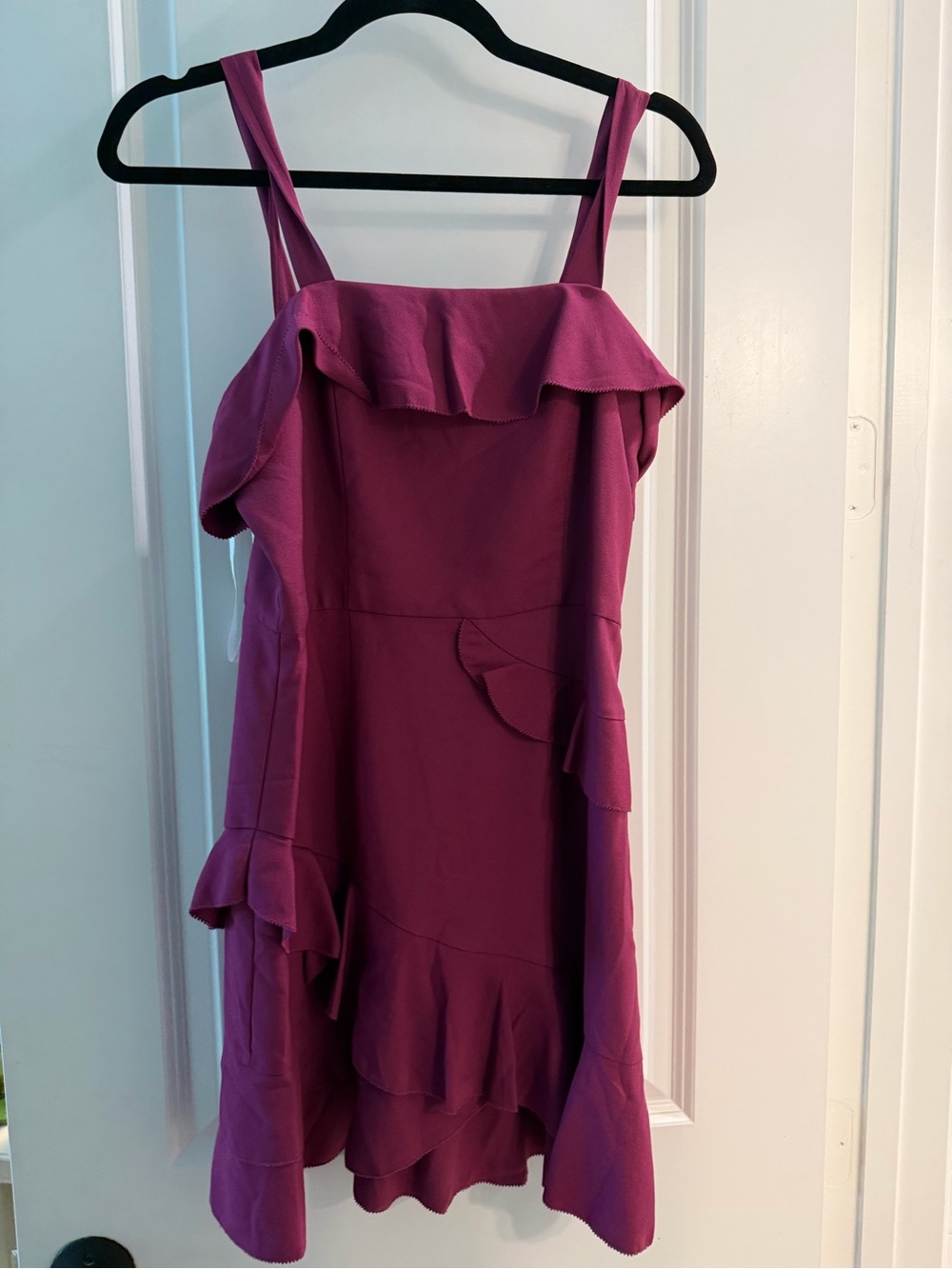 Ruffled Strap Purple Dress